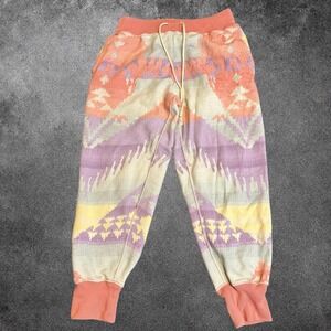 Polo Ralph Lauren Knit Joggers Small Pastel Southwest Pattern Cozy Lounge Pants